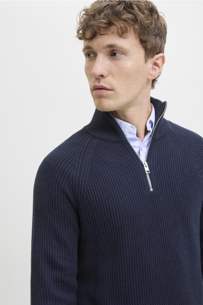 JJPANNEL KNIT HALF ZIP AW25 12278919 SKY CAPTAIN